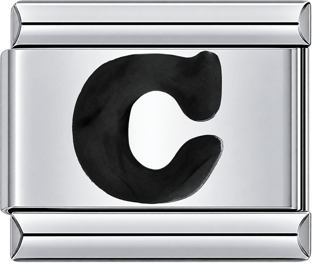 Black Letter C Single Charm