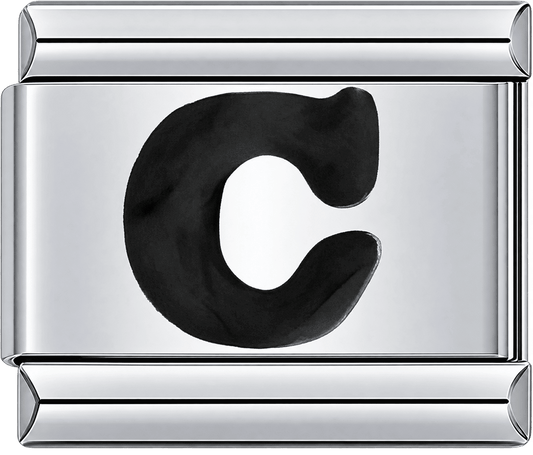 Black Letter C Single Charm