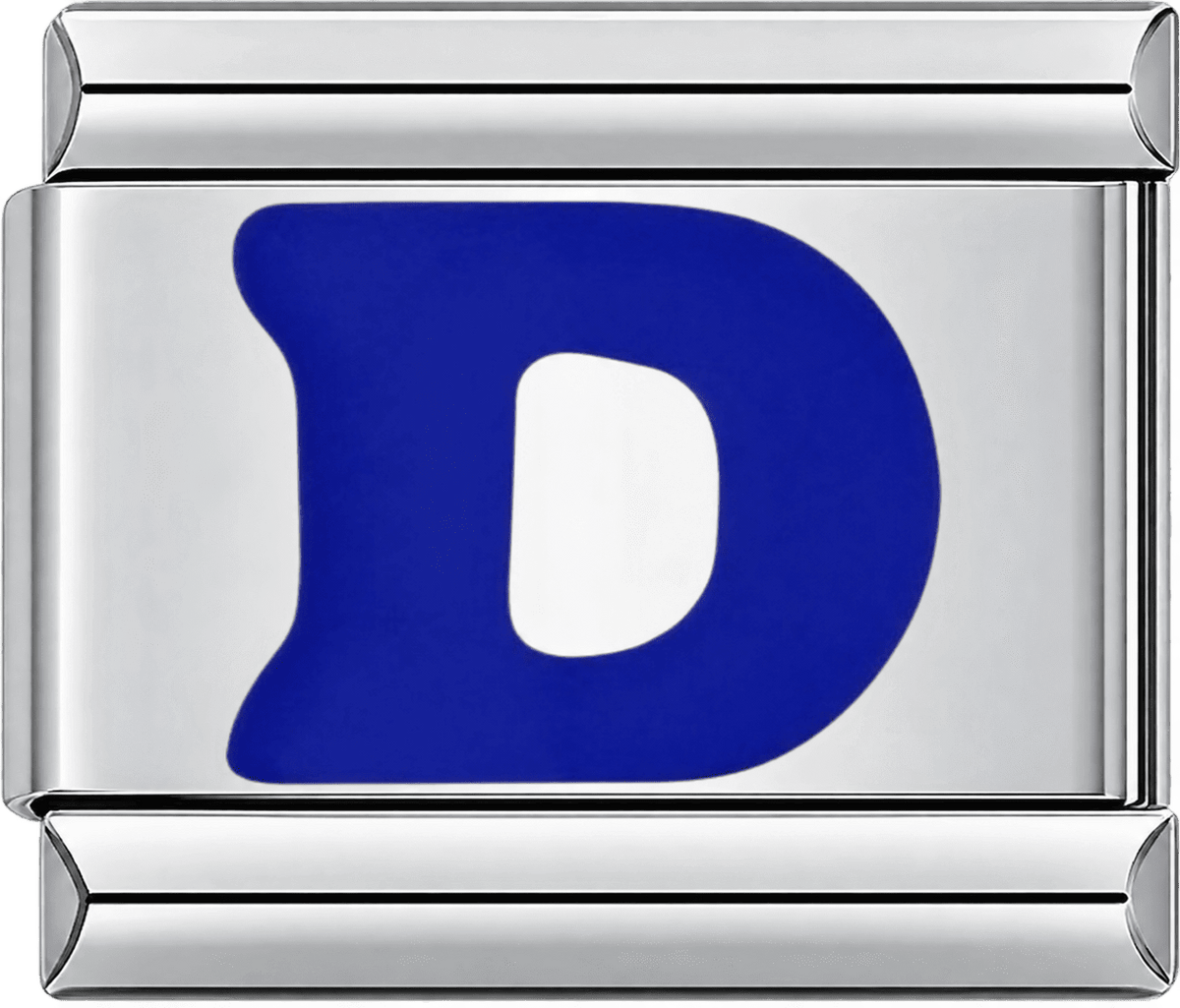 Blue Letter D Single Charm