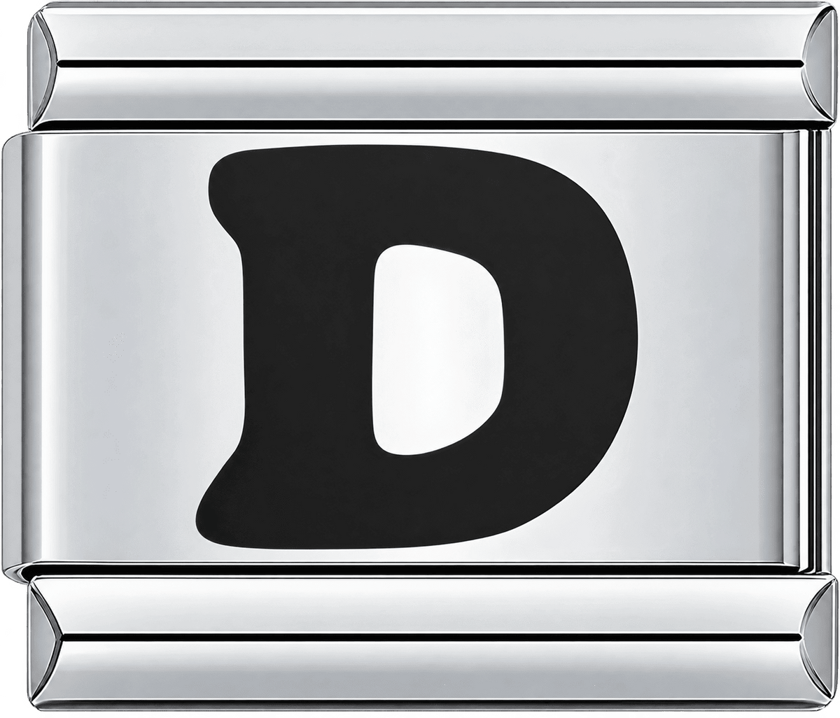 Black Letter D Single Charm