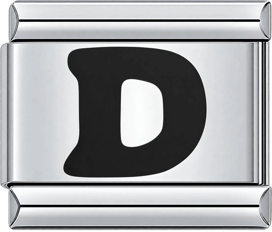 Black Letter D Single Charm