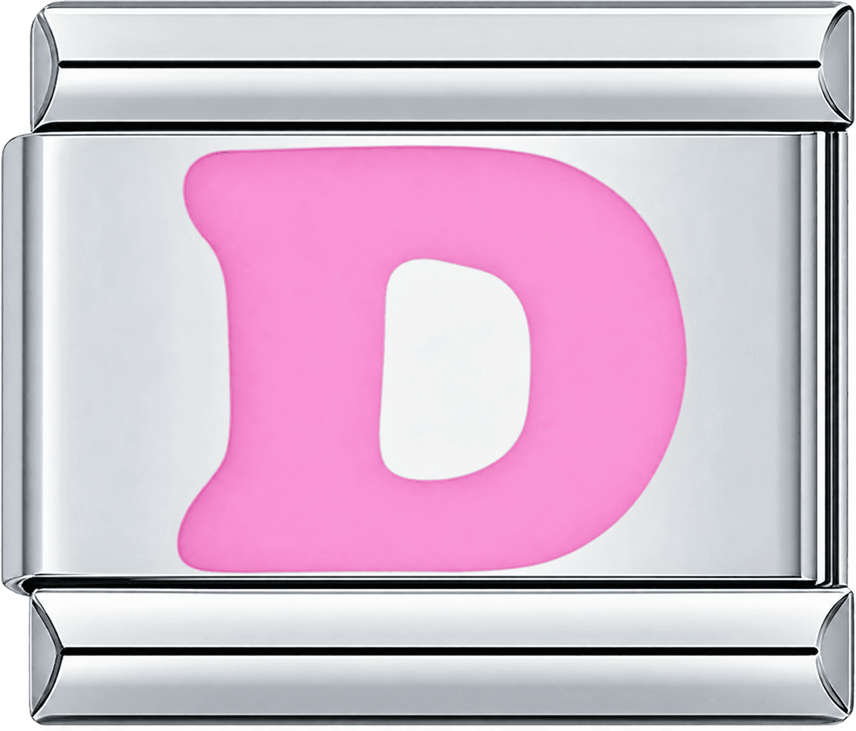 Pink Letter D Single Charm