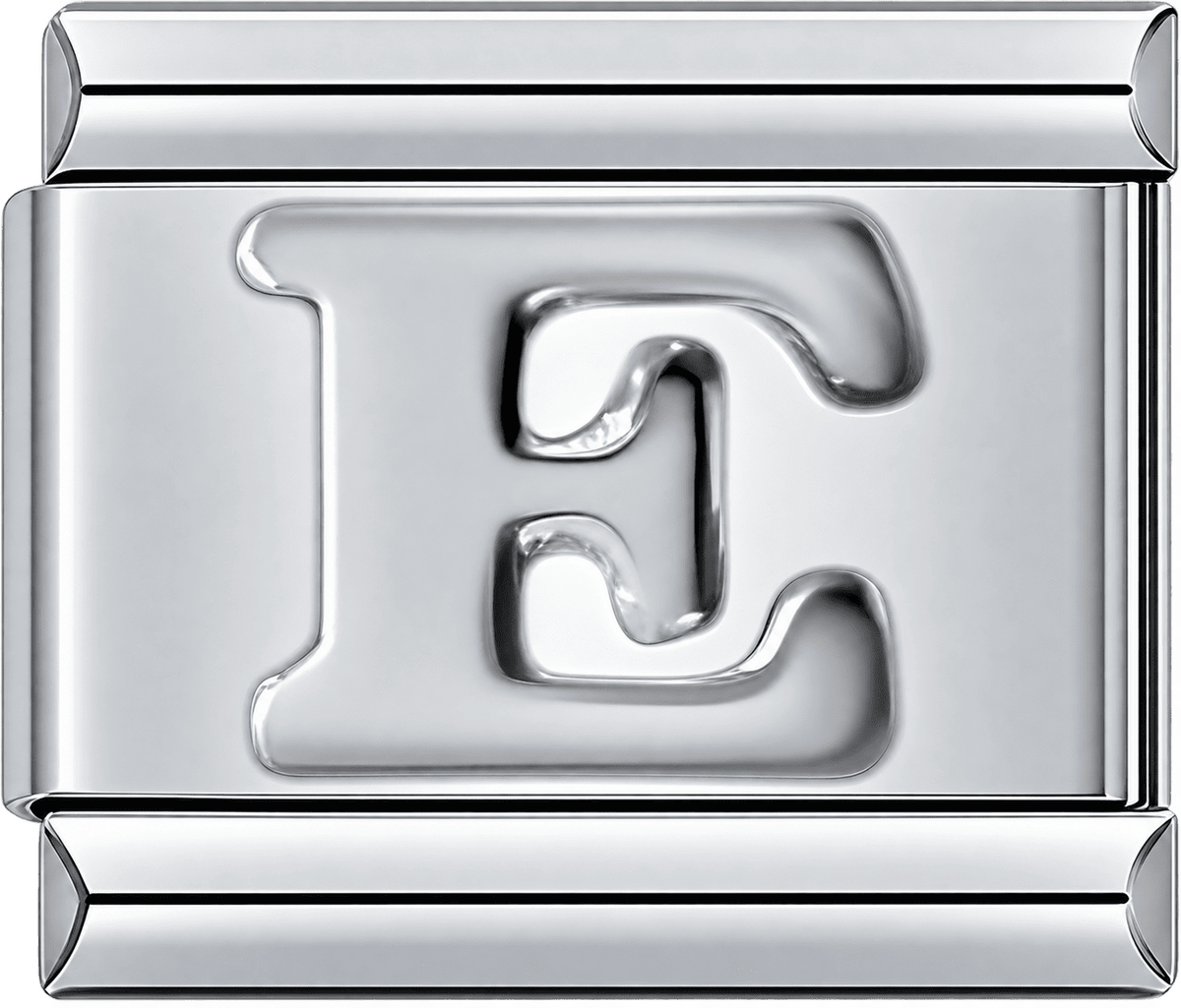 Silver Letter E Single Charm