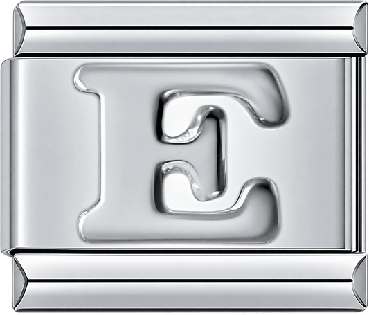 Silver Letter E Single Charm