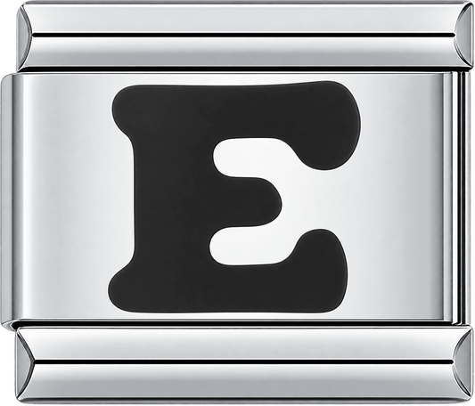 Black Letter E Single Charm