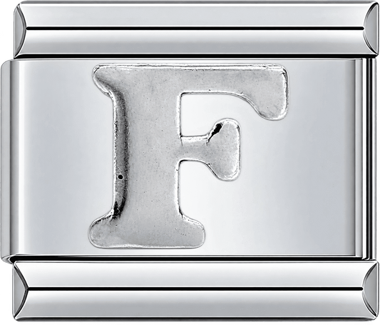 Silver Letter F Single Charm