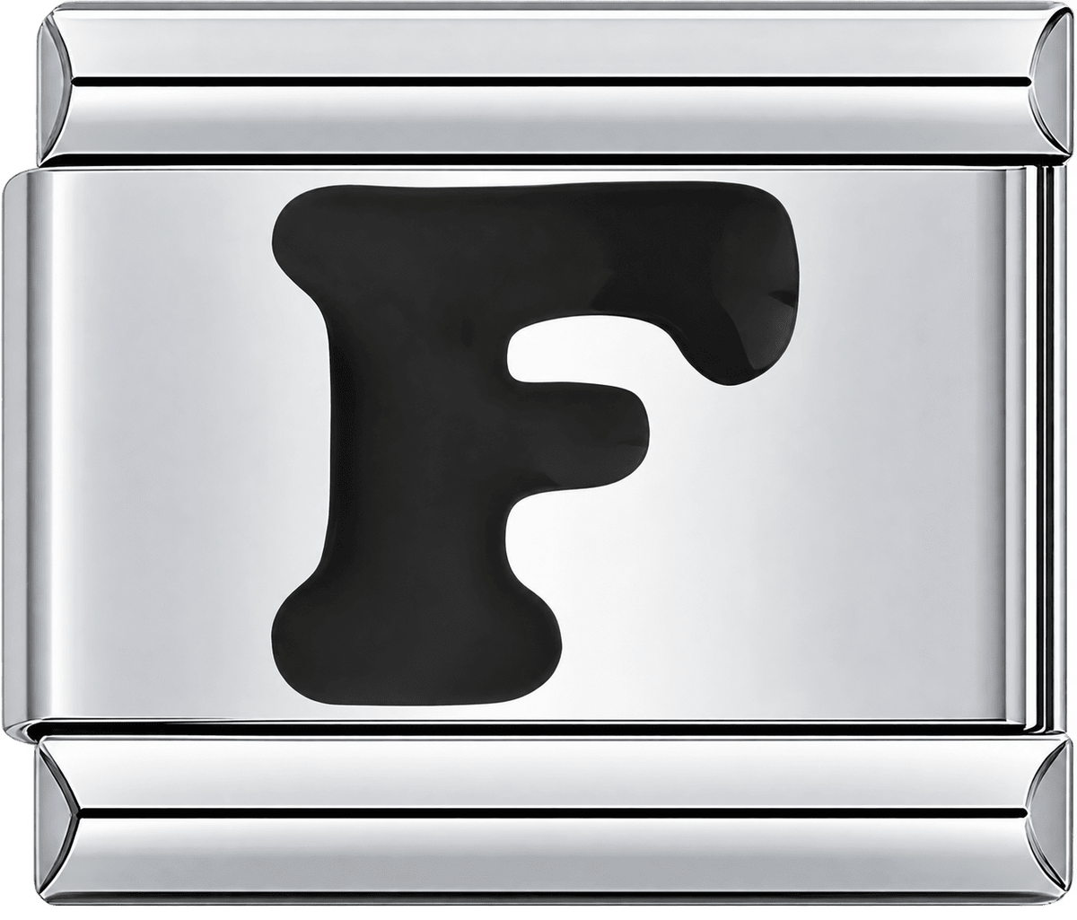 Black Letter F Single Charm