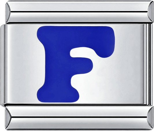 Blue Letter F Single Charm