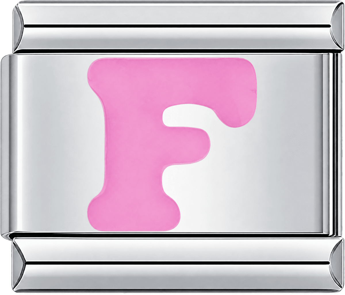 Pink Letter F Single Charm