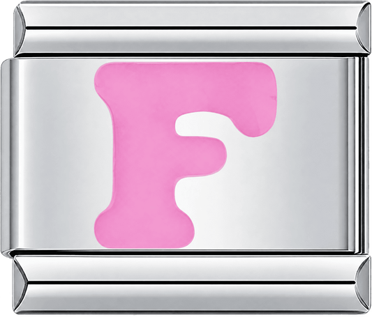 Pink Letter F Single Charm