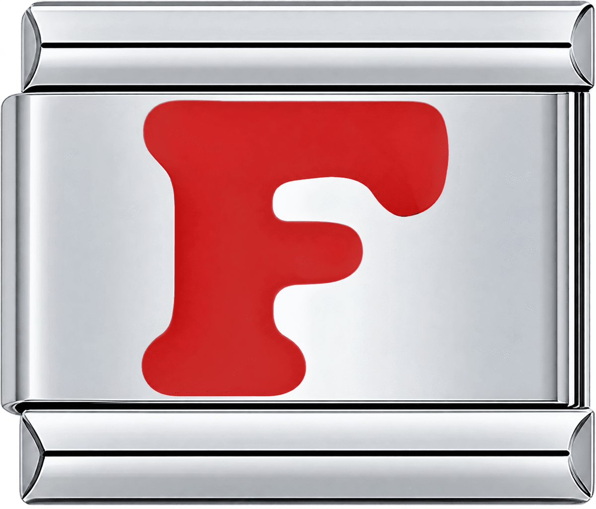 Red Letter F Single Charm