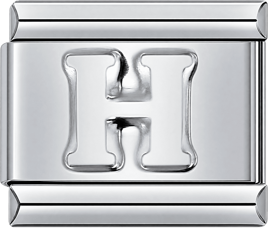 Silver Letter H Single Charm