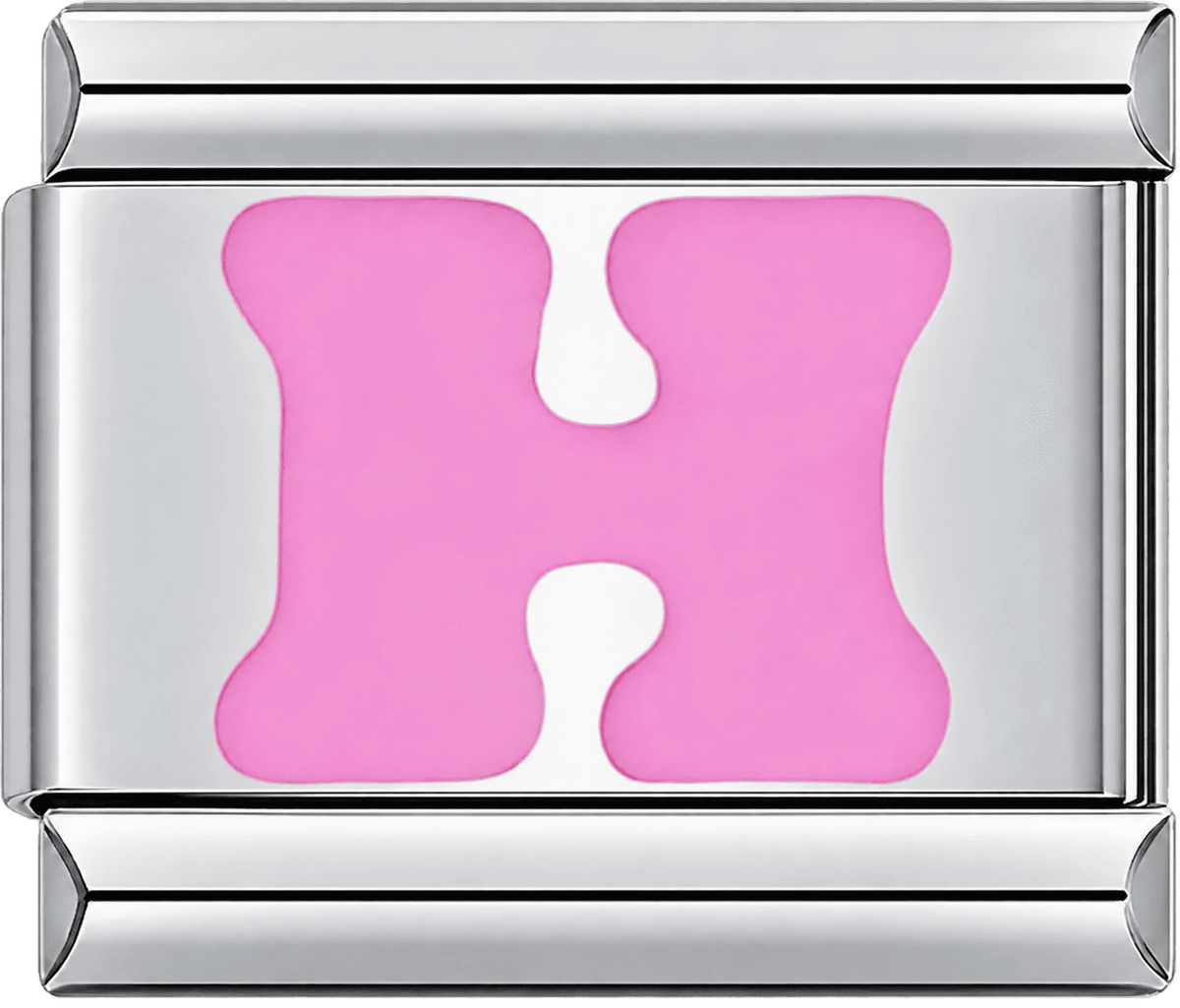 Pink Letter H Single Charm