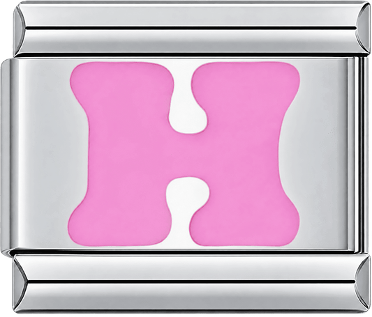 Pink Letter H Single Charm