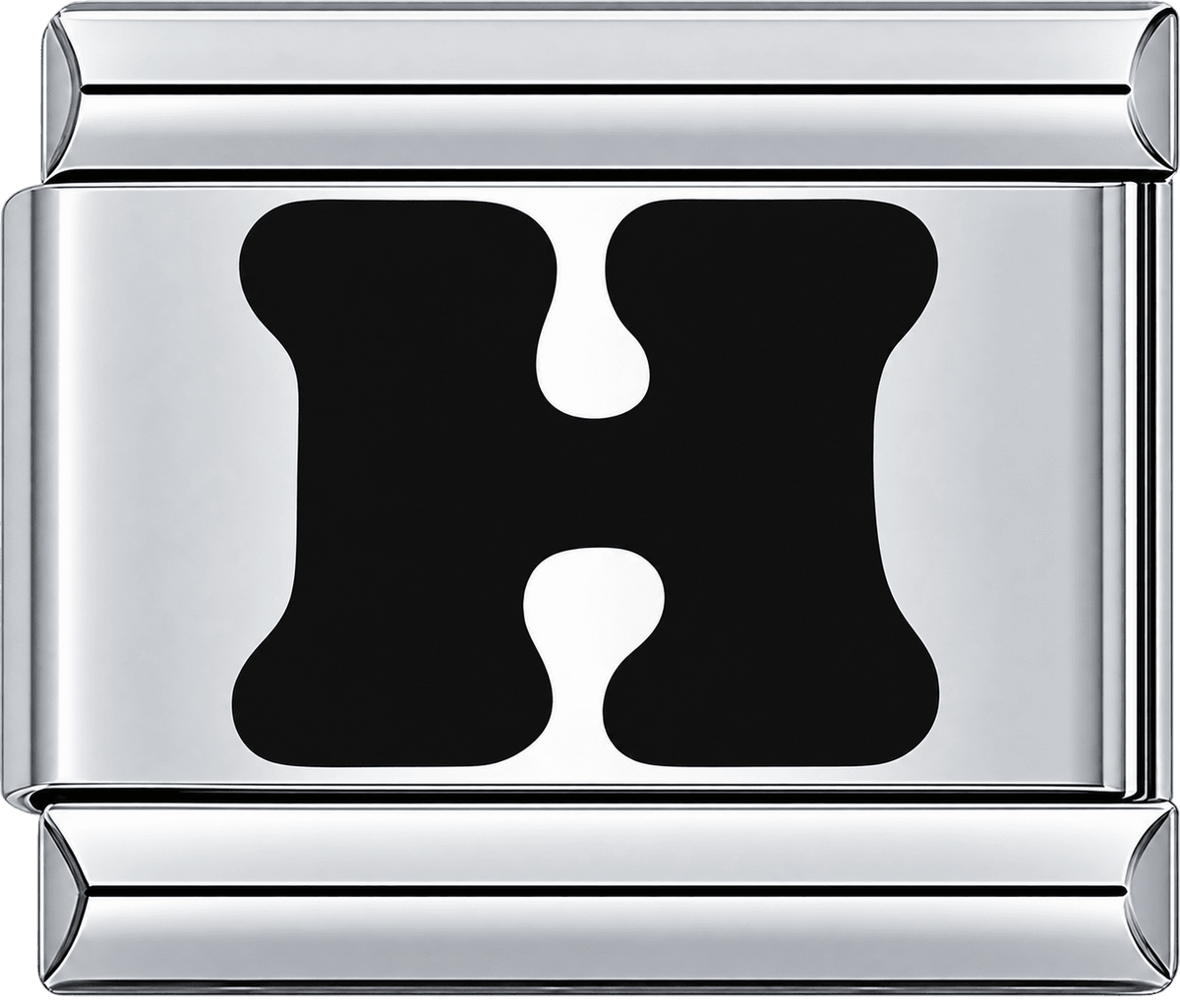 Black Letter H Single Charm
