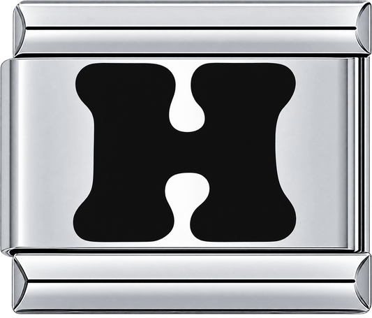 Black Letter H Single Charm
