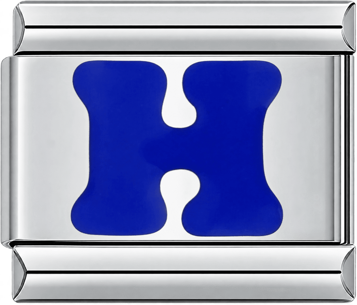 Blue Letter H Single Charm