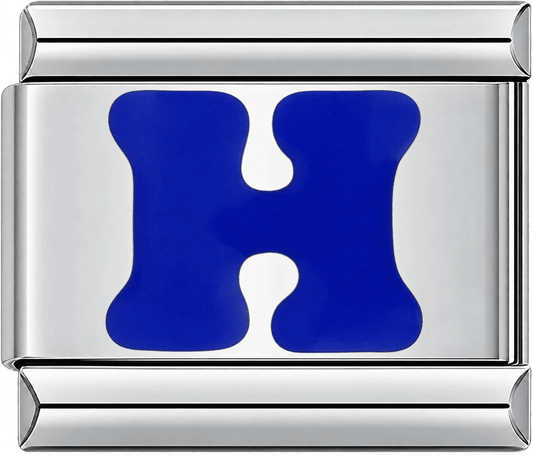 Blue Letter H Single Charm