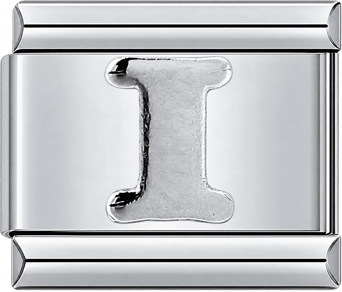 Silver Letter I Single Charm