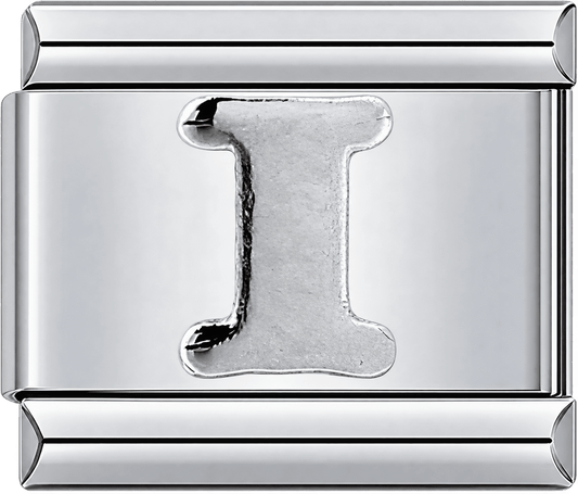 Silver Letter I Single Charm