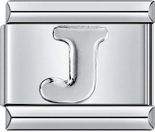 Silver Letter J Single Charm