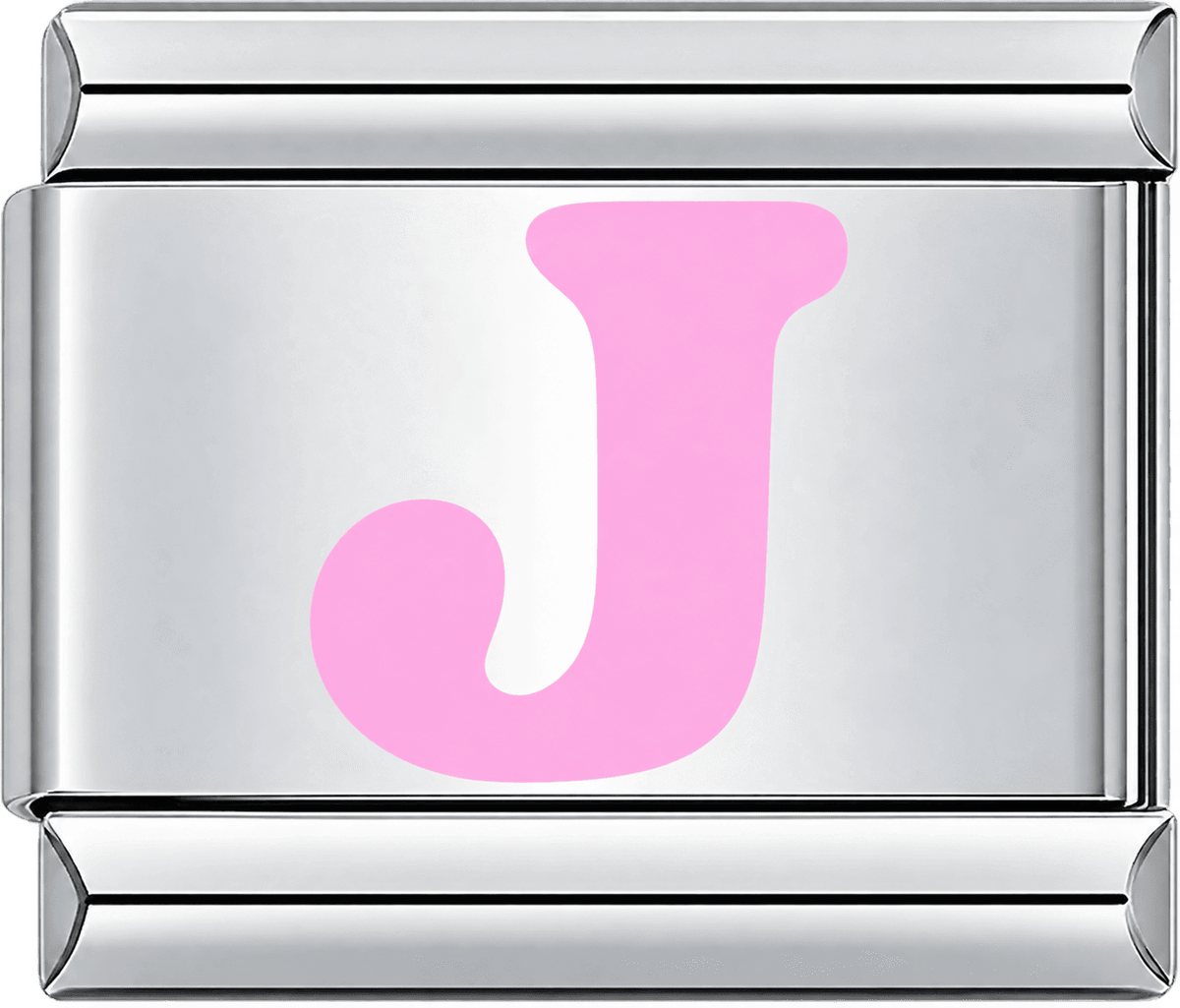 Pink Letter J Single Charm
