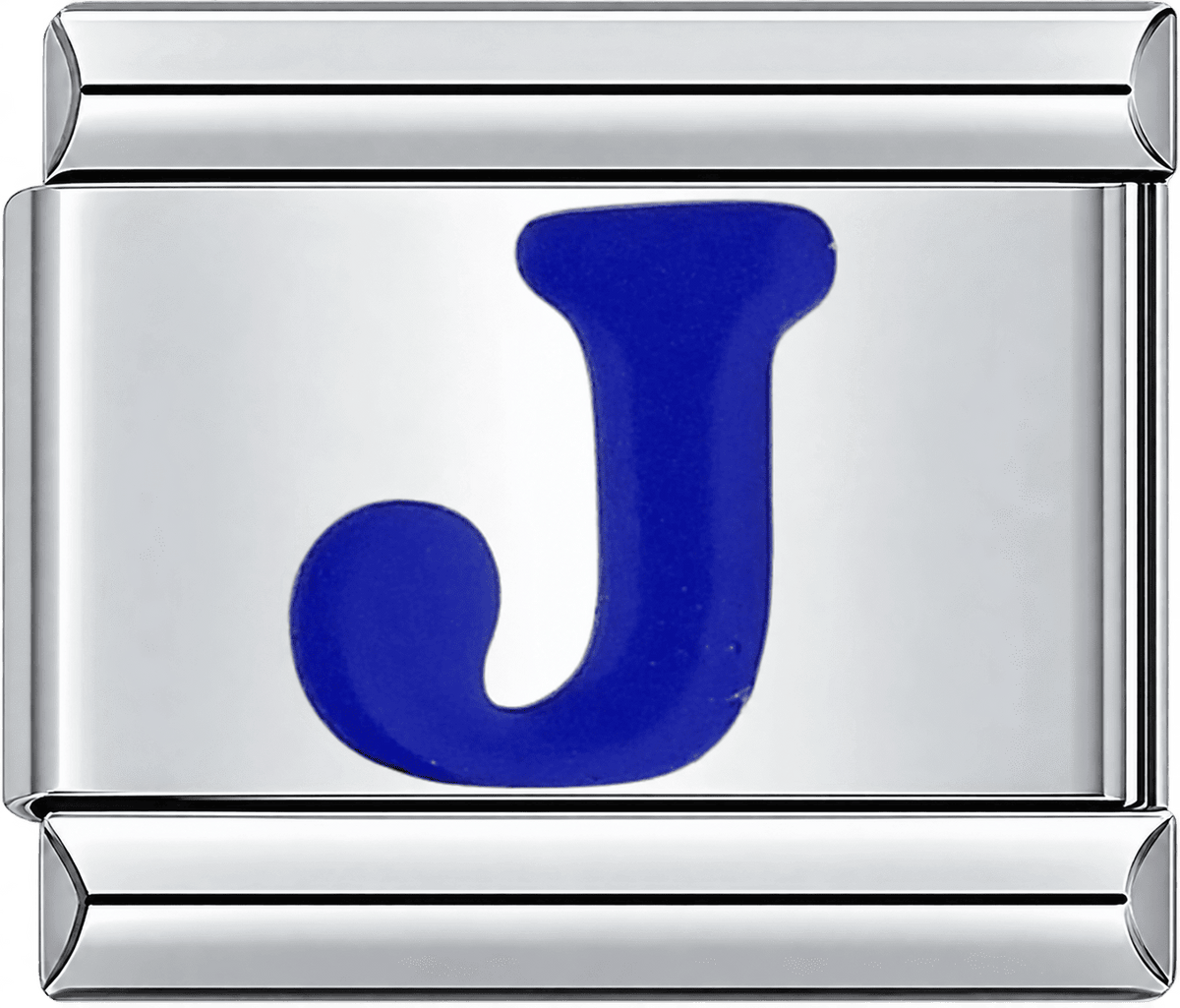 Blue Letter J Single Charm
