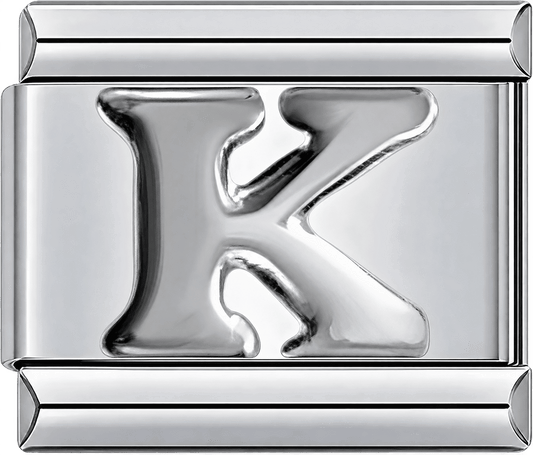 Silver Letter K Single Charm