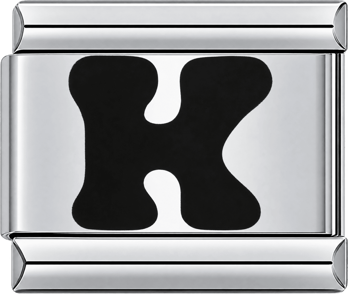 Black Letter K Single Charm