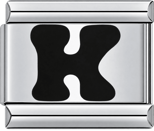 Black Letter K Single Charm