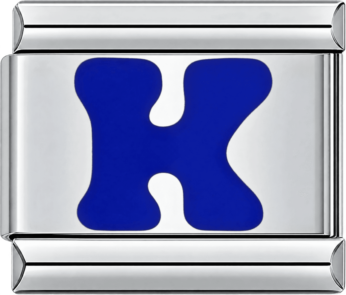 Blue Letter K Single Charm