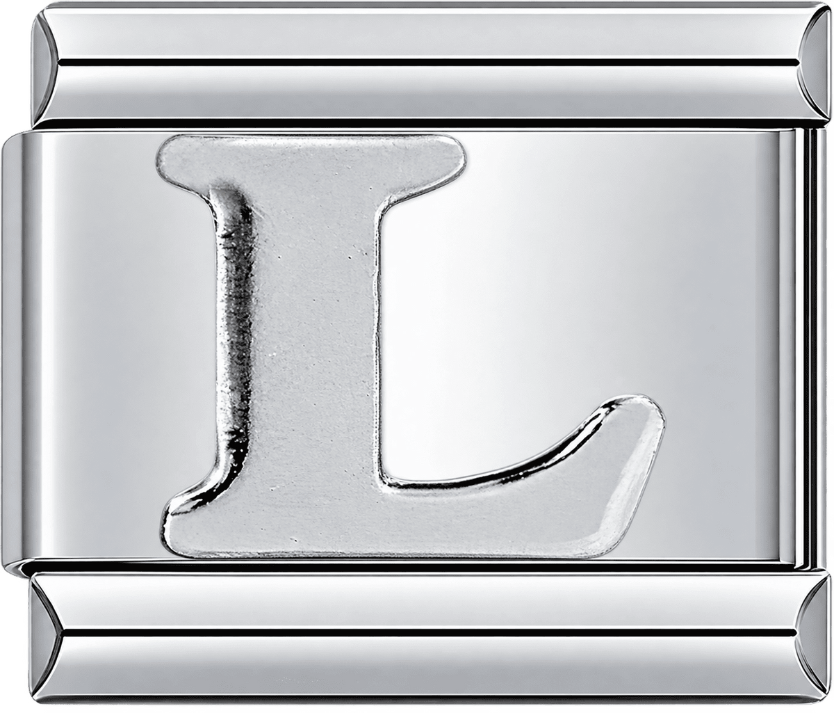 Silver Letter L Single Charm