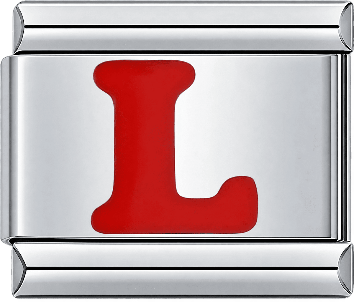 Red Letter L Single Charm