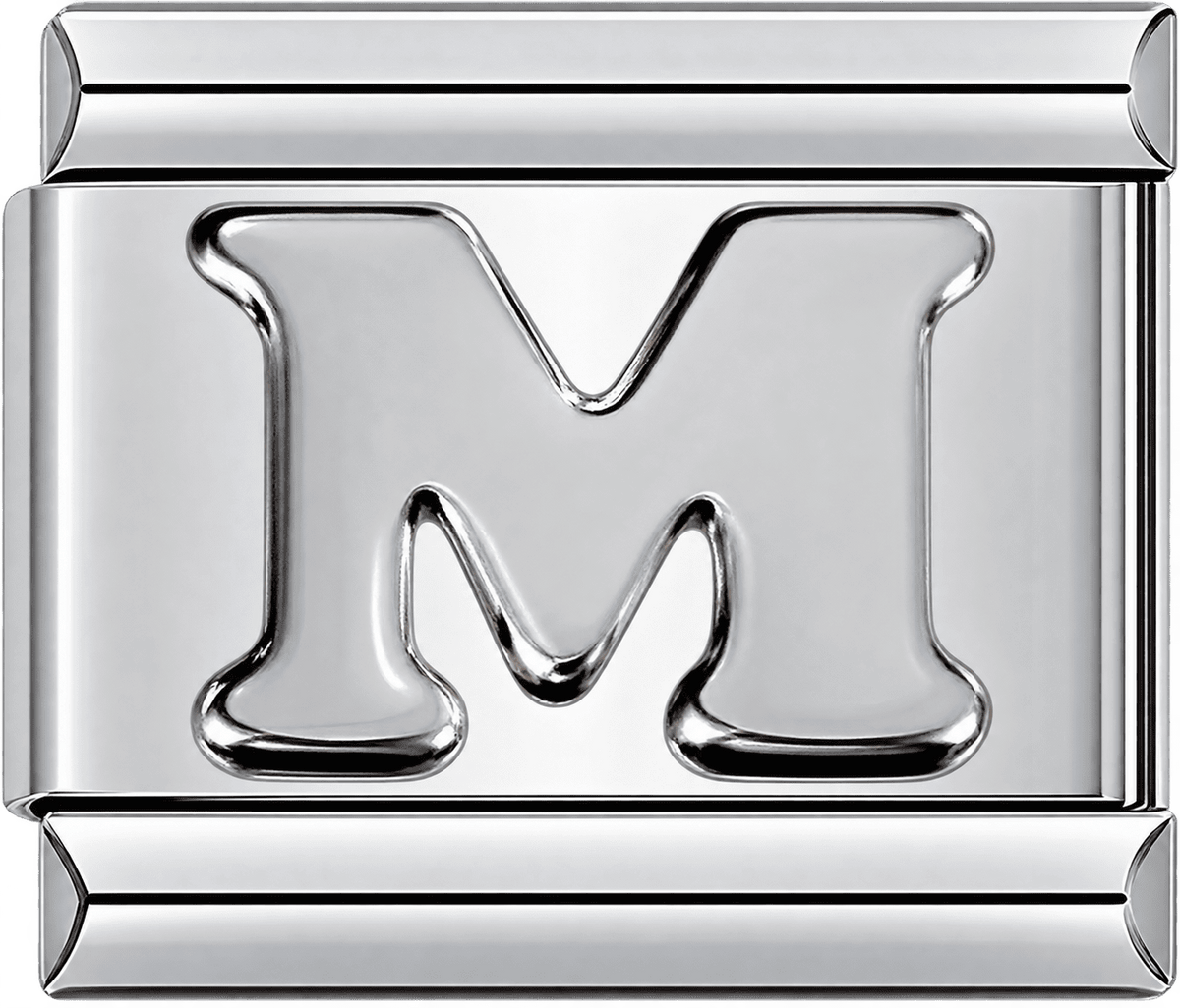 Silver Letter M Single Charm