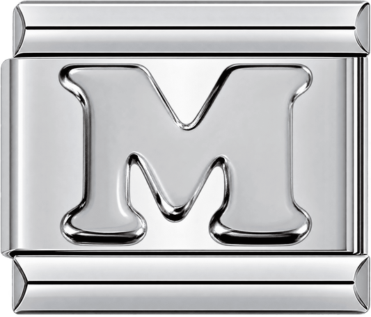 Silver Letter M Single Charm