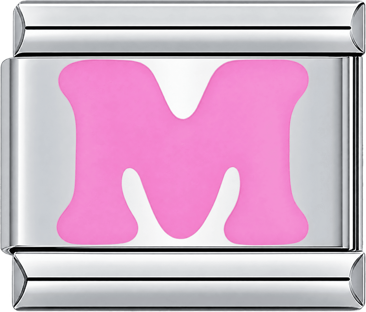 Pink Letter M Single Charm