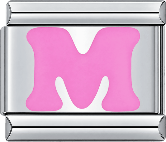 Pink Letter M Single Charm