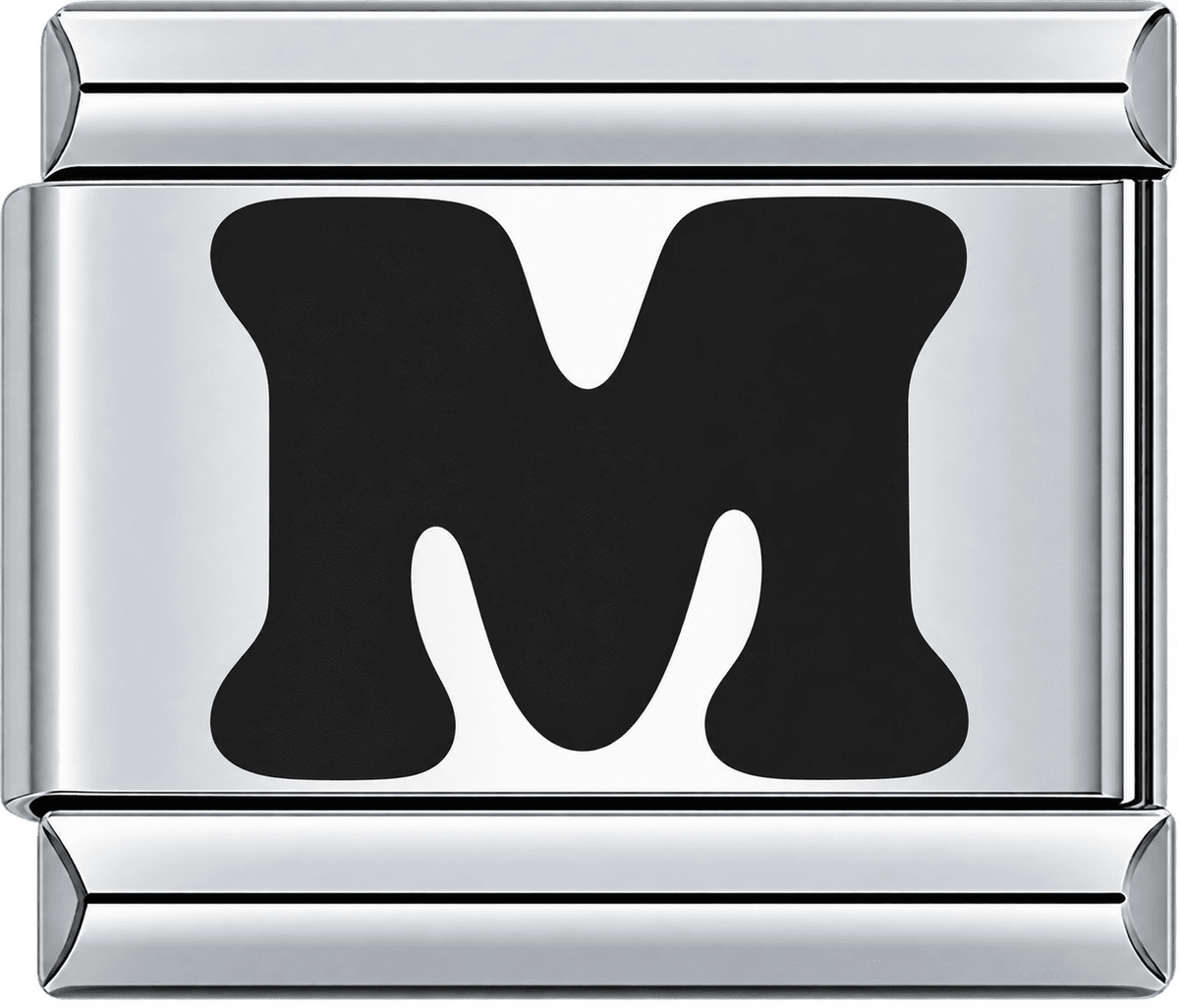 Black Letter M Single Charm