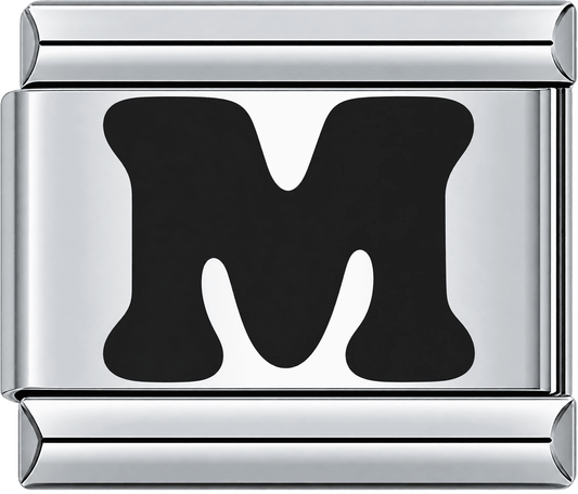 Black Letter M Single Charm