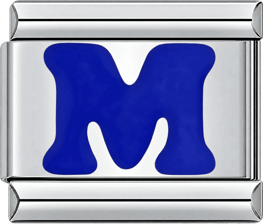 Blue Letter M Single Charm