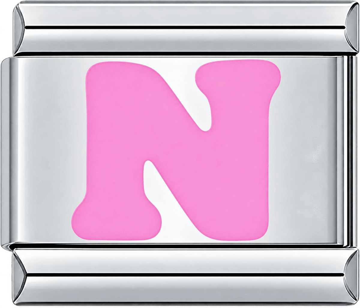 Pink Letter N Single Charm