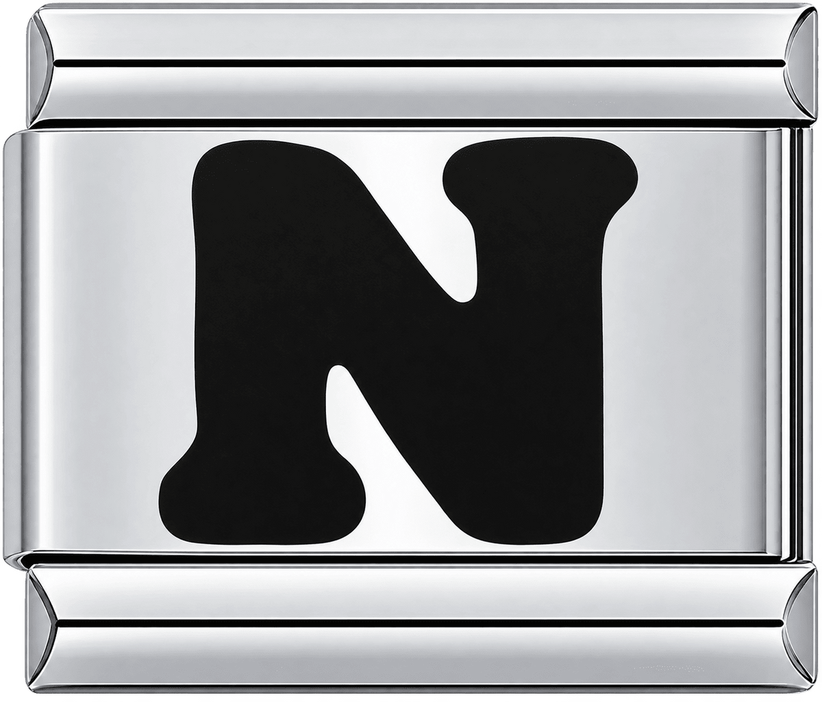 Black Letter N Single Charm