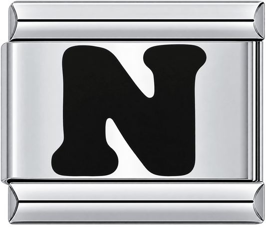 Black Letter N Single Charm