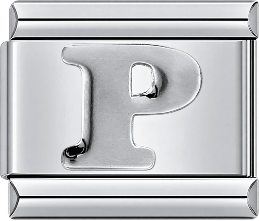 Silver Letter P Single Charm