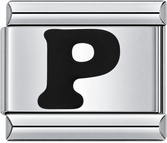 Black Letter P Single Charm