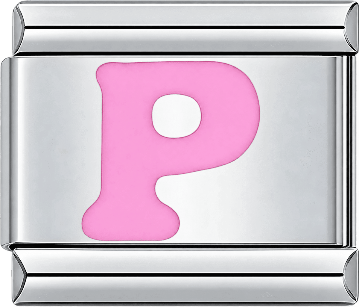 Pink Letter P Single Charm