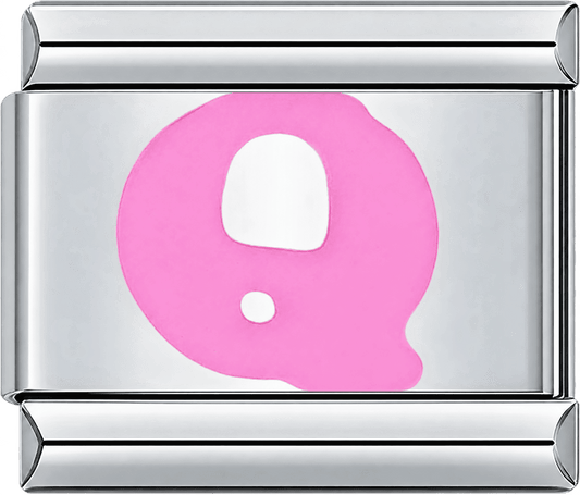 Pink Letter Q Single Charm