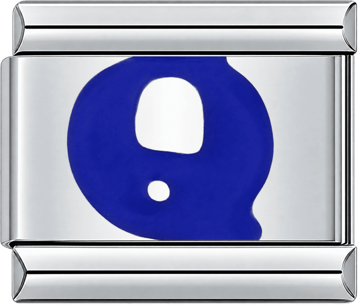 Blue Letter Q Single Charm