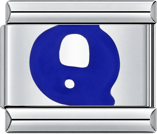 Blue Letter Q Single Charm