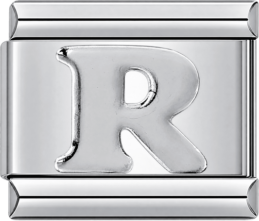 Silver Letter R Single Charm